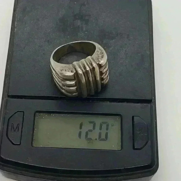 Vintage Iconic Bayanihan Brutalist Chunky 925 Sterling Silver Ring Heavy Sz 5 - Picture 12 of 12